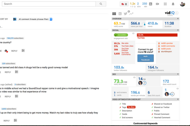 Danny Gonzalez VidIQ Score - Tổng hợp những công cụ hỗ trợ SEO YOUTUBE hiệu quả nhất hiện nay