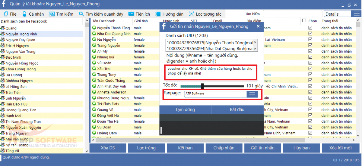 gui tin nhan page - Gợi ý 5 cách thức quảng cáo khuyến mãi hiệu quả cao trên Facebook bằng phần mềm ATP