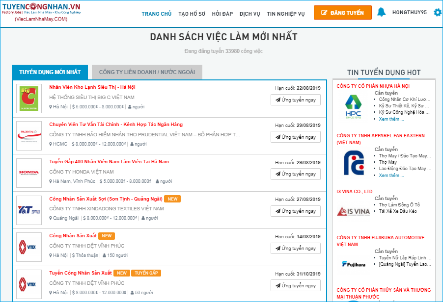 TOP 10 trang web tìm việc làm uy tín nhất Việt Nam năm 2019 8