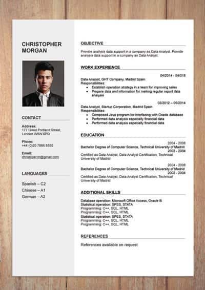 Mẫu CV tiếng Anh