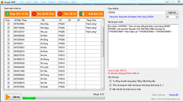 phần mềm gửi tin nhắn sms marketing