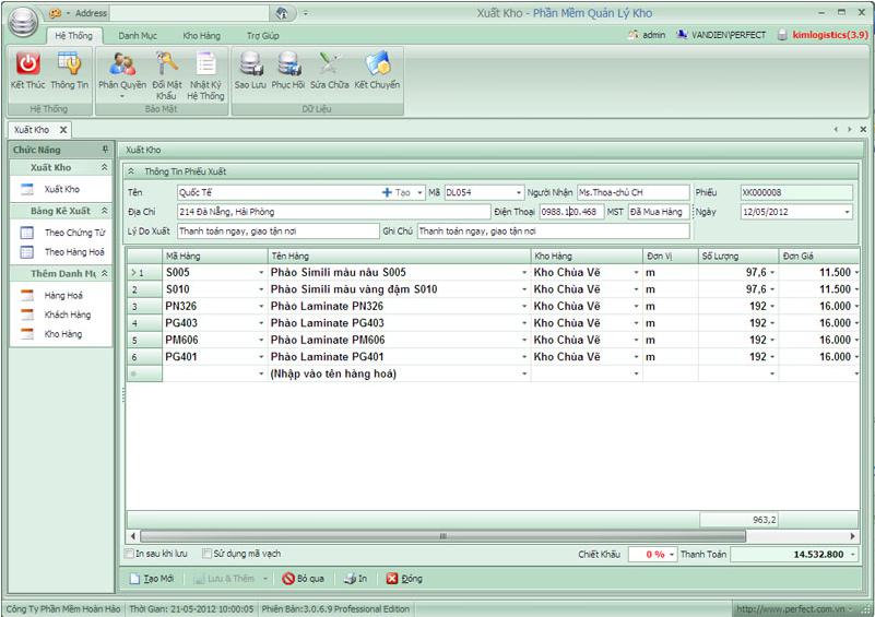phần mềm quản lý kho Perfect Warehouse