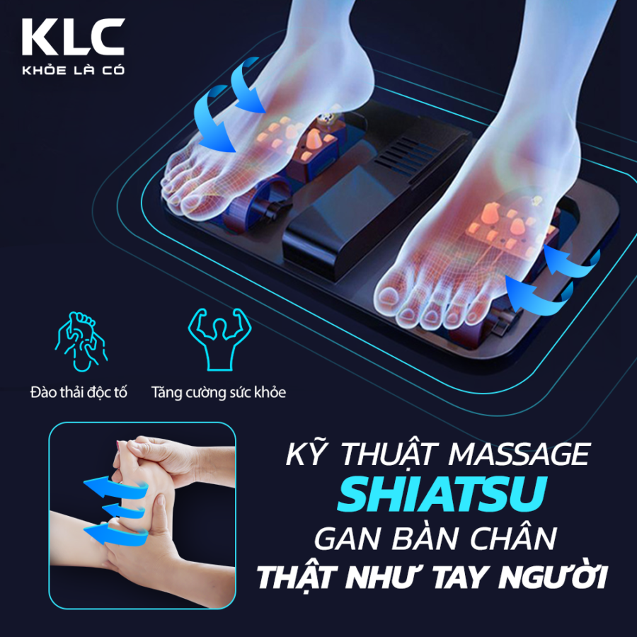 Ghế massage KLC với kỹ thuật massage chân chuyên sâu 