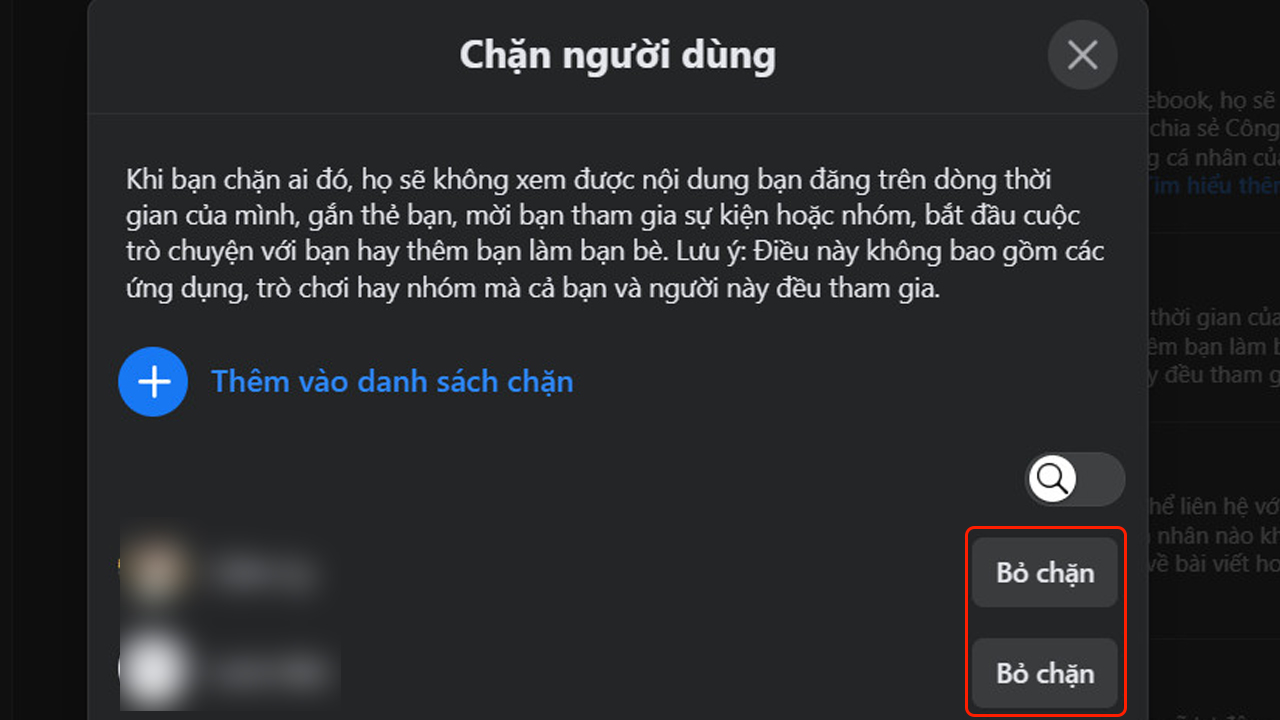 Cách để bỏ chặn trên Facebook 3